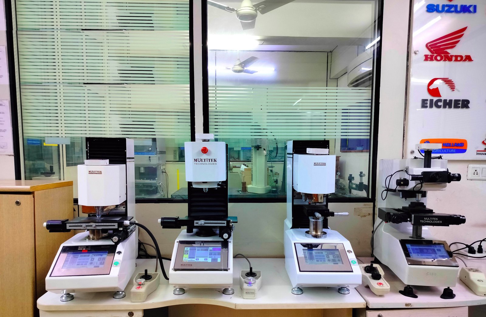 Range of Multitek hardness testing machines in the application laboratory